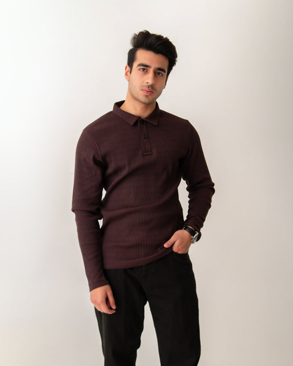 MENS SELF POLO COLLAR SWEAT