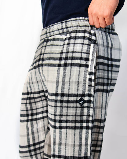 CHECKERED WOVEN TROUSER - SERENITY