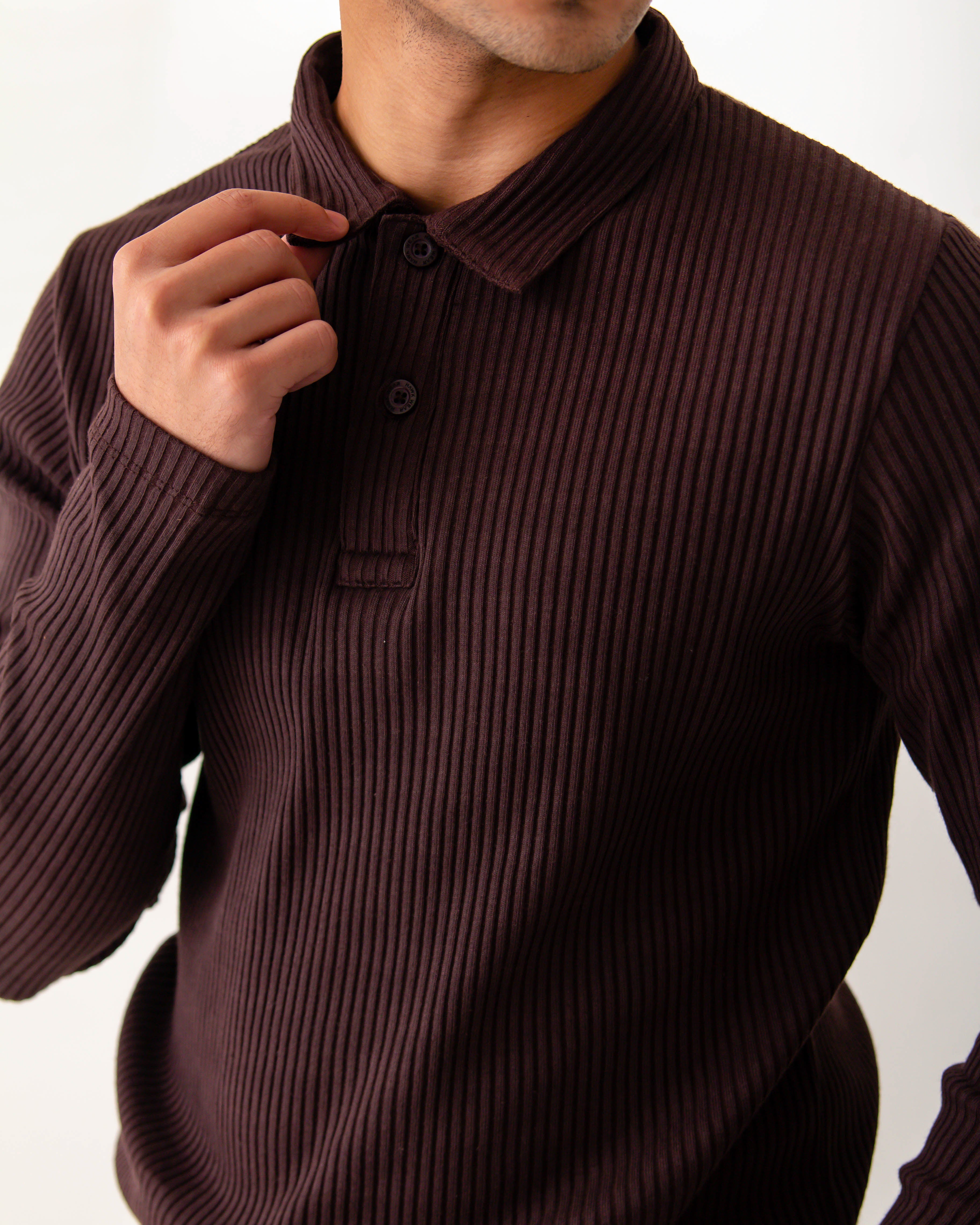 MENS SELF POLO COLLAR SWEAT