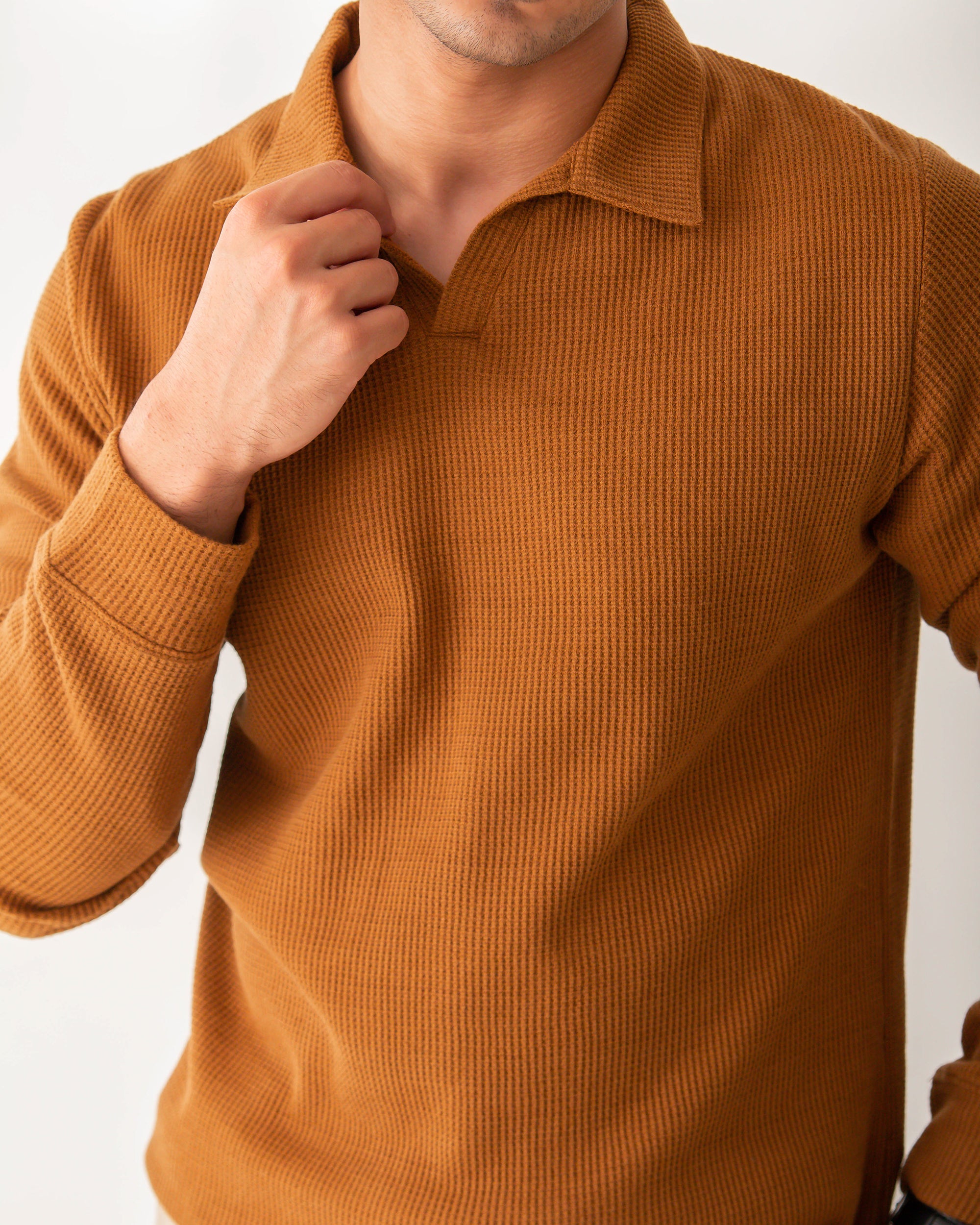 MENS SELF POLO COLLAR SWEAT