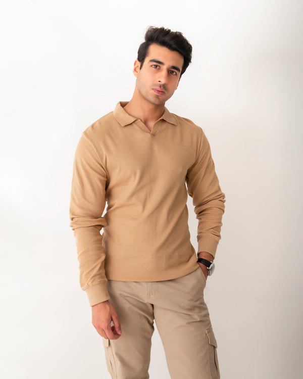MENS SELF POLO COLLAR SWEAT