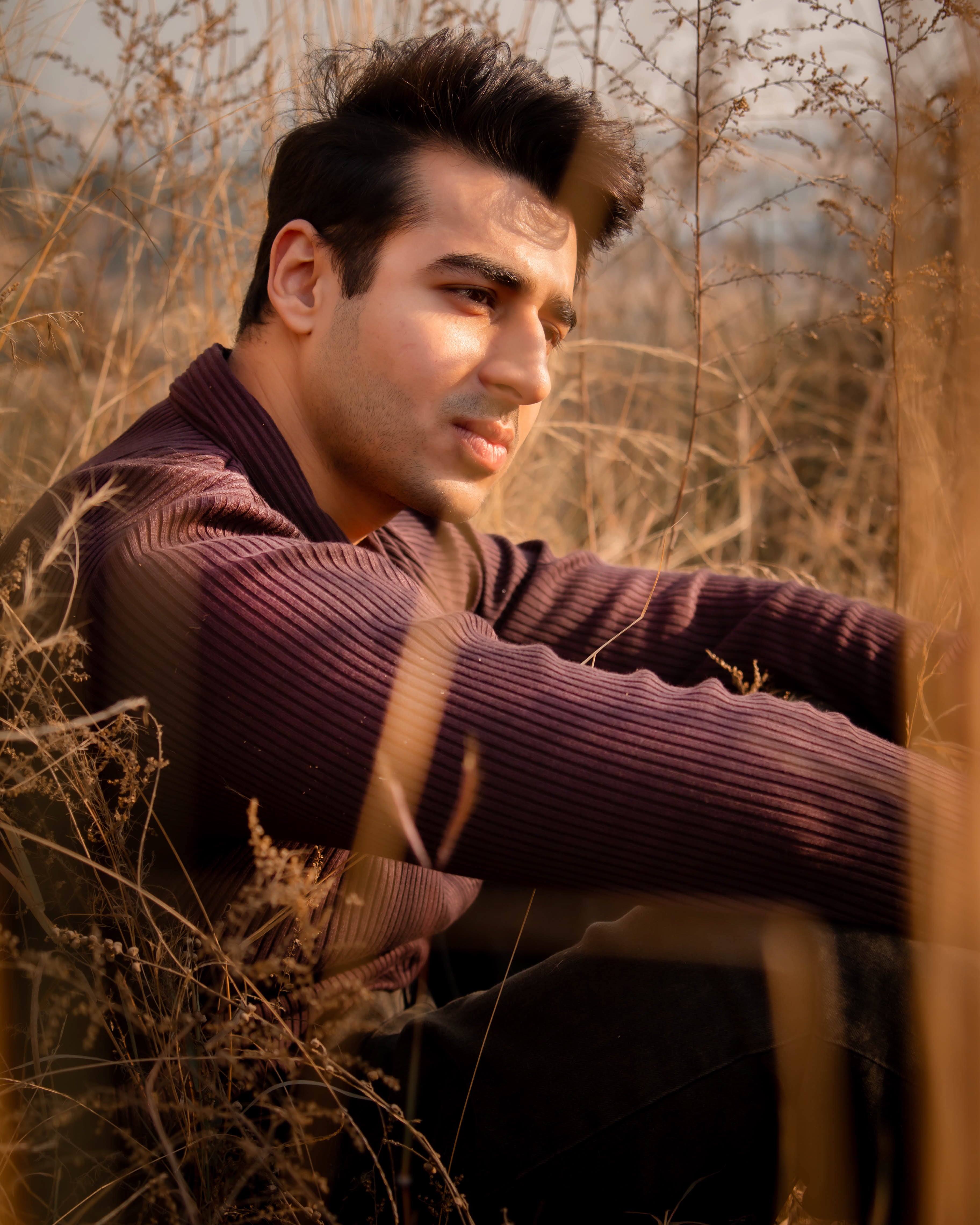 MENS SELF POLO COLLAR SWEAT