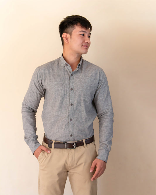 BROWN CHECKERED  CASUAL SHIRT - OXENS