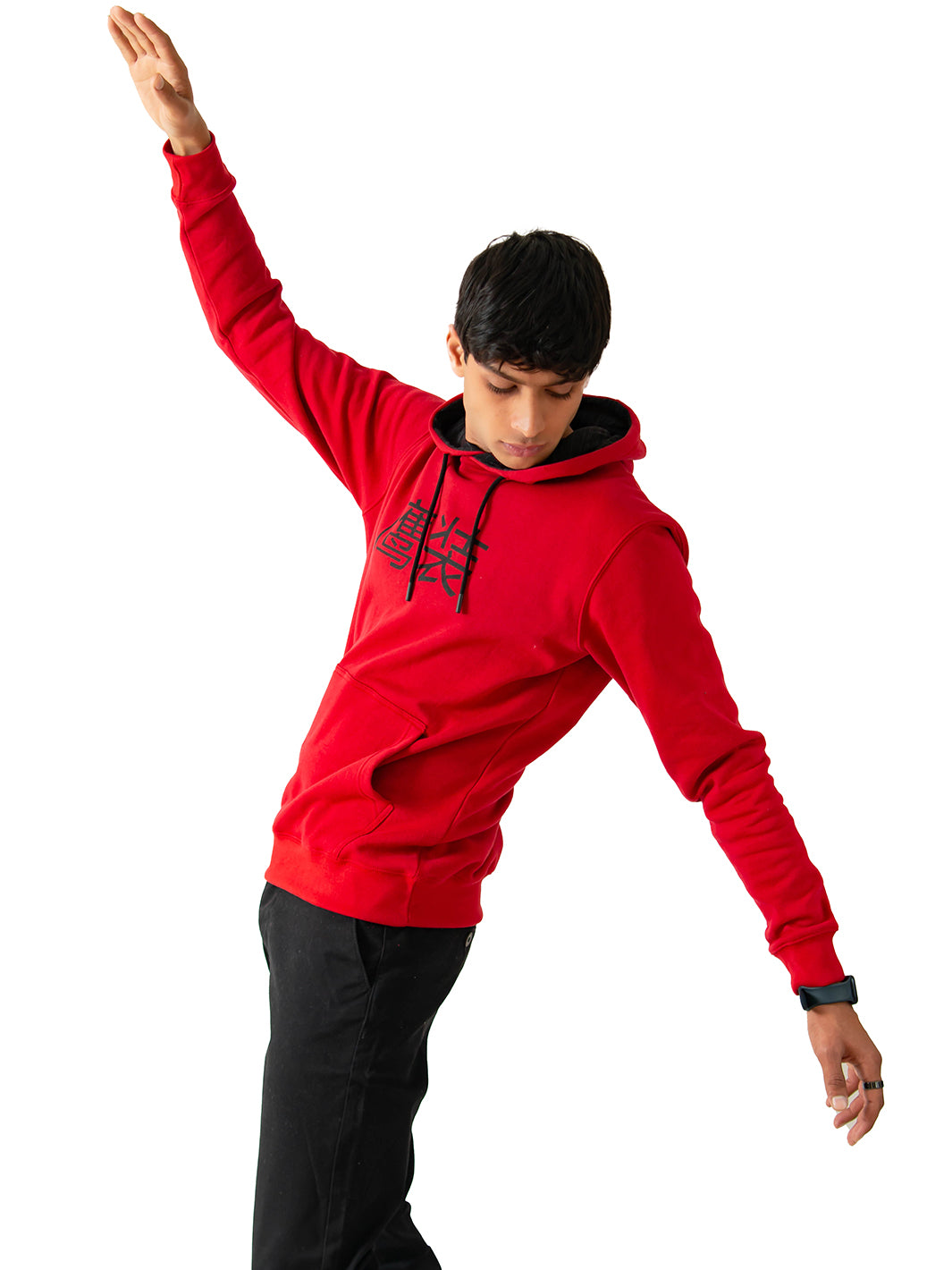 RED PULL OVER HOODIE - AZID