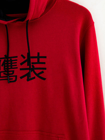 RED PULL OVER HOODIE - AZID